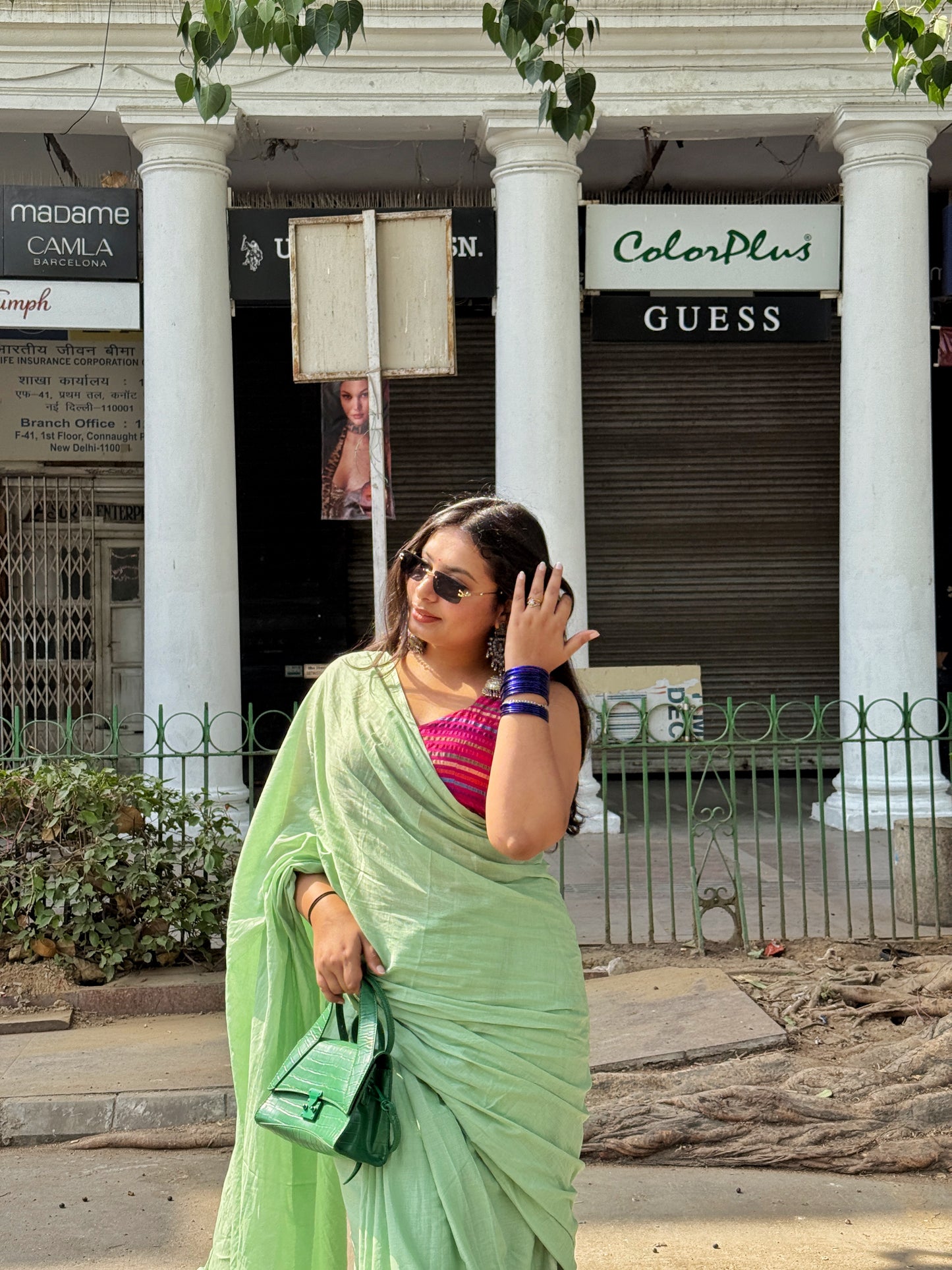Plain Mul Cotton Saree
