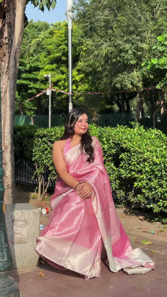 Ananya: Royal Pink Soft Tissue Silk Saree
