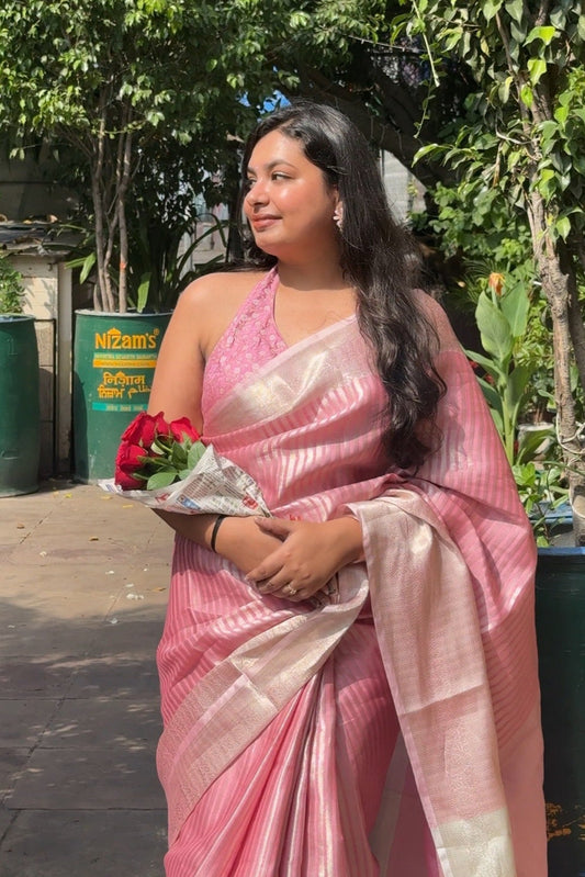 Ananya: Royal Pink Soft Tissue Silk Saree