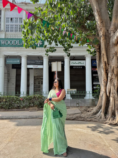 Plain Mul Cotton Saree