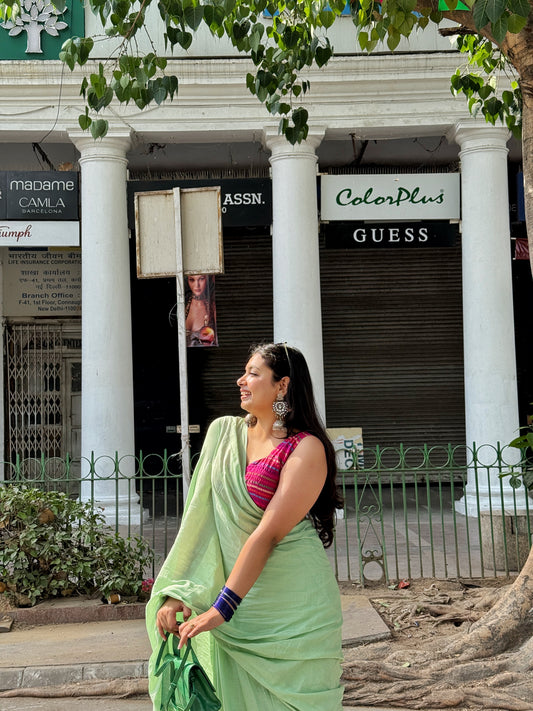 Plain Mul Cotton Saree